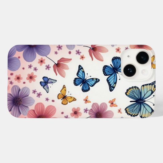 Vlinder Bloemen Case-Mate iPhone Case (Achterkant (horizontaal))
