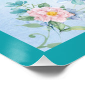  vlinder, bloemen en zwemblazen 90e verjaardag perfect poster (Hoek)