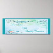 vlinder, bloemen en zwemblazen 90e verjaardag poster (Voorkant)