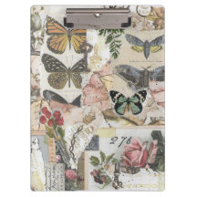 Vlinder Bloemen  Ephemera Decoupage