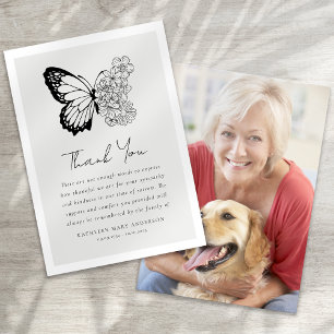 Vlinder Bloemen Foto Sympathie Begrafenis Bedankkaart