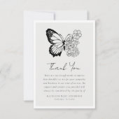 Vlinder Bloemen Foto Sympathie Begrafenis Bedankkaart (Voorkant)