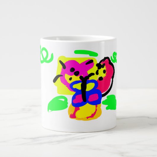 Vlinder bloemen grote koffiekop (Voorkant)