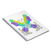 Vlinder, bloemen, kleurrijk, grillig notitieboek (Rechterzijde)