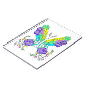 Vlinder, bloemen, kleurrijk, grillig notitieboek (Linkerzijde)