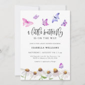 Vlinder Bloemen Meisje Baby shower Kaart (Voorkant)