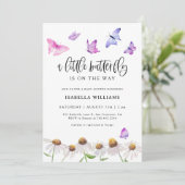 Vlinder Bloemen Meisje Baby shower Kaart (Staand voorkant)