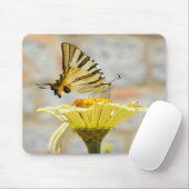 Vlinder, bloemen, natuur muismat (Met muis)