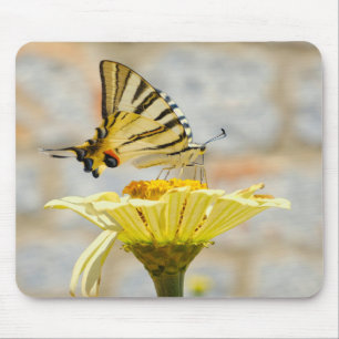 Vlinder, bloemen, natuur muismat