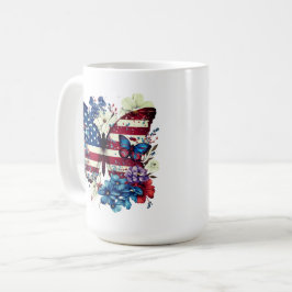 Vlinder, Bloemen, Onafhankelijkheidsdag Koffiemok