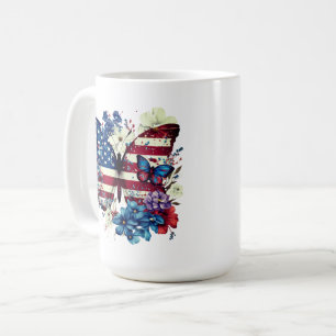 Vlinder, Bloemen, Onafhankelijkheidsdag Koffiemok