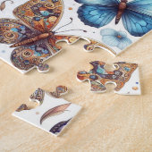 Vlinder Bloemen Patroon natuur Art Legpuzzel (Zijkant)