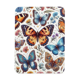 Vlinder Bloemen Patroon natuur Art Magneet