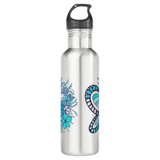 Vlinder Bloemen Roestvrij staal Waterfles Waterfles (Voorkant)