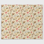 vlinder & bloemen Rolled Gift Wrap Cadeaupapier (Vlak)