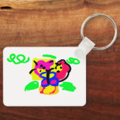 Vlinder bloemen sleutelhanger (Voorkant)