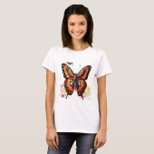 Vlinder, bloemen t-shirt (Voorkant volledig)
