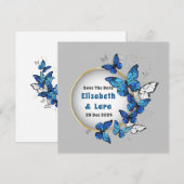 Vlinder bloemen uitnodigingskaart kaart (Voorkant / Achterkant)