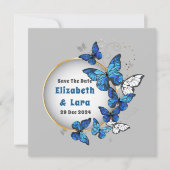 Vlinder bloemen uitnodigingskaart kaart (Voorkant)