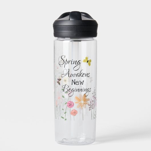 Vlinder & Bloemen Waterfles (Voorkant)