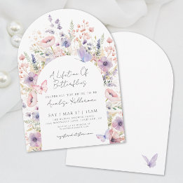Vlinder Bloemen Wilde Bloemen Bruidsdouche Kaart