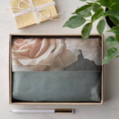 Vlinder & Bloemenboeket, roze, groen & beige Tissuepapier (Geschenk)