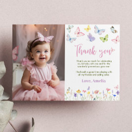 Vlinder Bloemenkaart Bedankkaart Verjaardagsfeestj