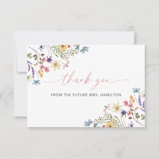 Vlinder Bloementuin Bedankkaart (Voorkant)