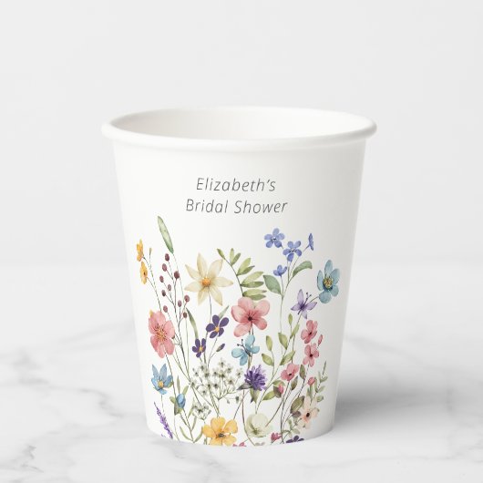Vlinder Bloementuin Bruidsfeest Papieren Bekers (Voorkant)