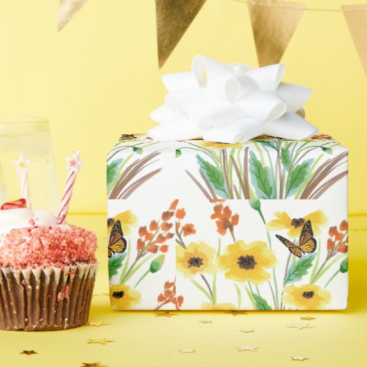 Vlinder Bloementuin Cadeaupapier (Verjaardagsfeest)