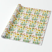 Vlinder Bloementuin Cadeaupapier (Uitgerold)
