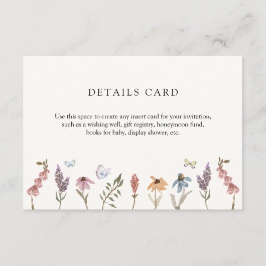 Vlinder Bloementuin Details Enclosurekaart Informatiekaartje (Voorkant)