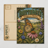 Vlinder Bloemenweide POPCUT Briefkaart (Voorkant / Achterkant)