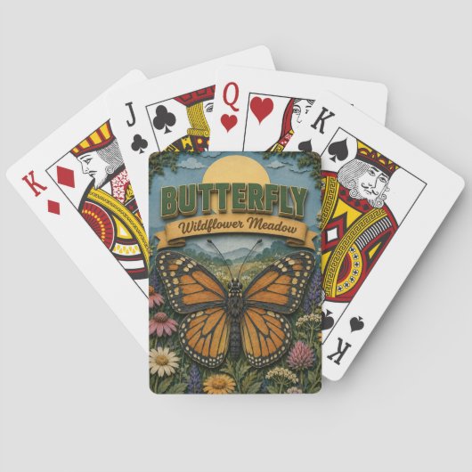 Vlinder Bloemenweide POPCUT Pokerkaarten (Achterkant)