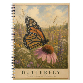 Vlinder Bloemenweiden VINTAGE Notitieboek
