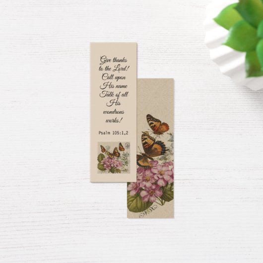 Vlinder  bloemig Elegant Bijbelvers Mini Visitekaartjes (Bureau)
