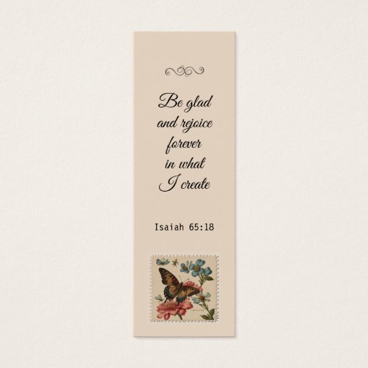  vlinder bloemig elegant bijbelvers mini visitekaartjes (Voorkant)