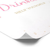 Vlinder Bloemige Baby Shower Dranken Bord Poster (Hoek)