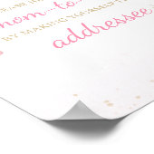 Vlinder Bloemige Baby Shower Envelopestation Bord Poster (Hoek)