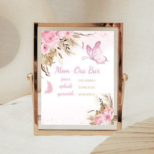 Vlinder Bloemige Baby Shower Moeder Osa Bar Bord Poster