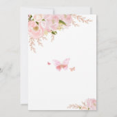 Vlinder Bloemige Baby Shower Uitnodiging (Achterkant)