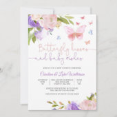 Vlinder Bloemige Baby Shower Uitnodiging (Voorkant)