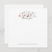 Vlinder Bloemige Dank Je Wel Notitiekaart (Voorkant / Achterkant)