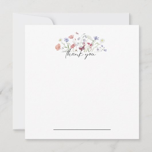 Vlinder Bloemige Dank Je Wel Notitiekaart (Voorkant)