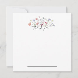 Vlinder Bloemige Dank Je Wel Notitiekaart