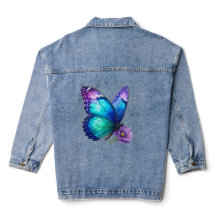 Vlinder Bloemige Denim Jas