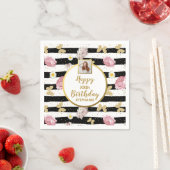 Vlinder Bloemige Foto Verjaardag Op Maat Servet (Insitu)