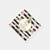 Vlinder Bloemige Foto Verjaardag Op Maat Servet (Hoek)