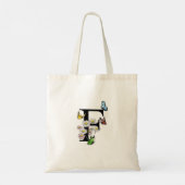 Vlinder Bloemige Letter F Monogram Tote Bag (Achterkant)