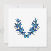 Vlinder bloemige uitnodigingskaart kaart (Achterkant)